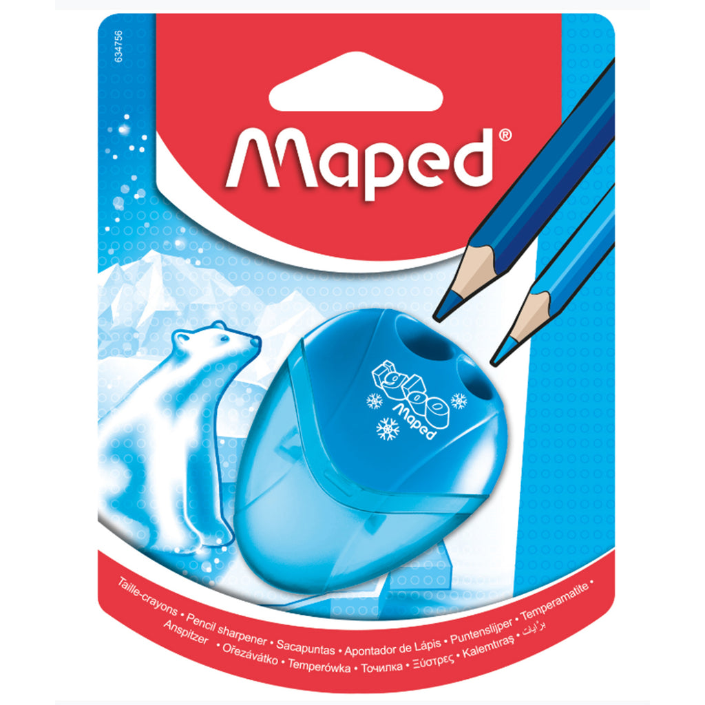 Maped Shaker Pencil Sharpener, 2-Hole - MAP634755, Maped Helix Usa