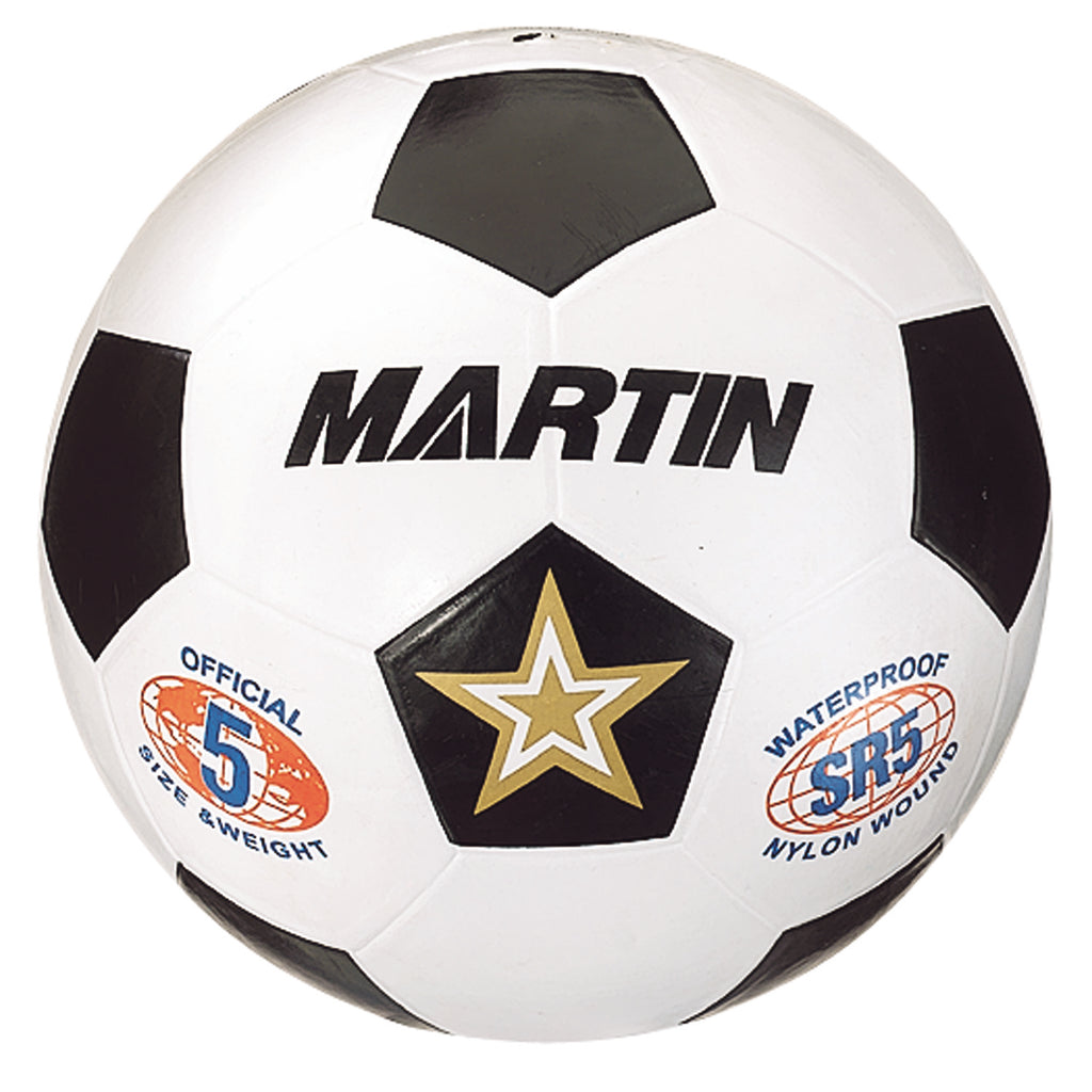 Dick Martin Sports Soccer Ball White Size 5 Rubber Nylon Wound