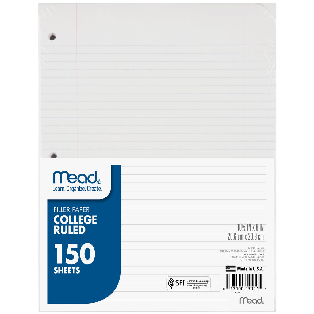 Mead Notebook Paper College Ruled 150 Count (discontinued)