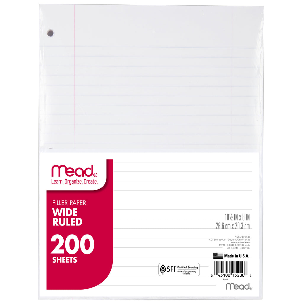 Mead Paper Filler Wm 10 1/2 x 8 200 Count
