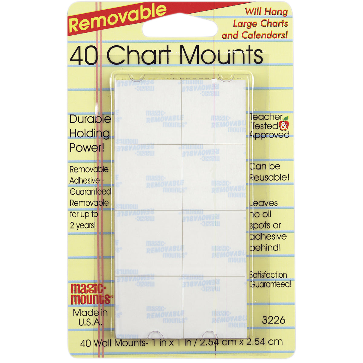 Miller Studio Magic Mounts Chart Mounts, 1In x 1In, Pack Of 40