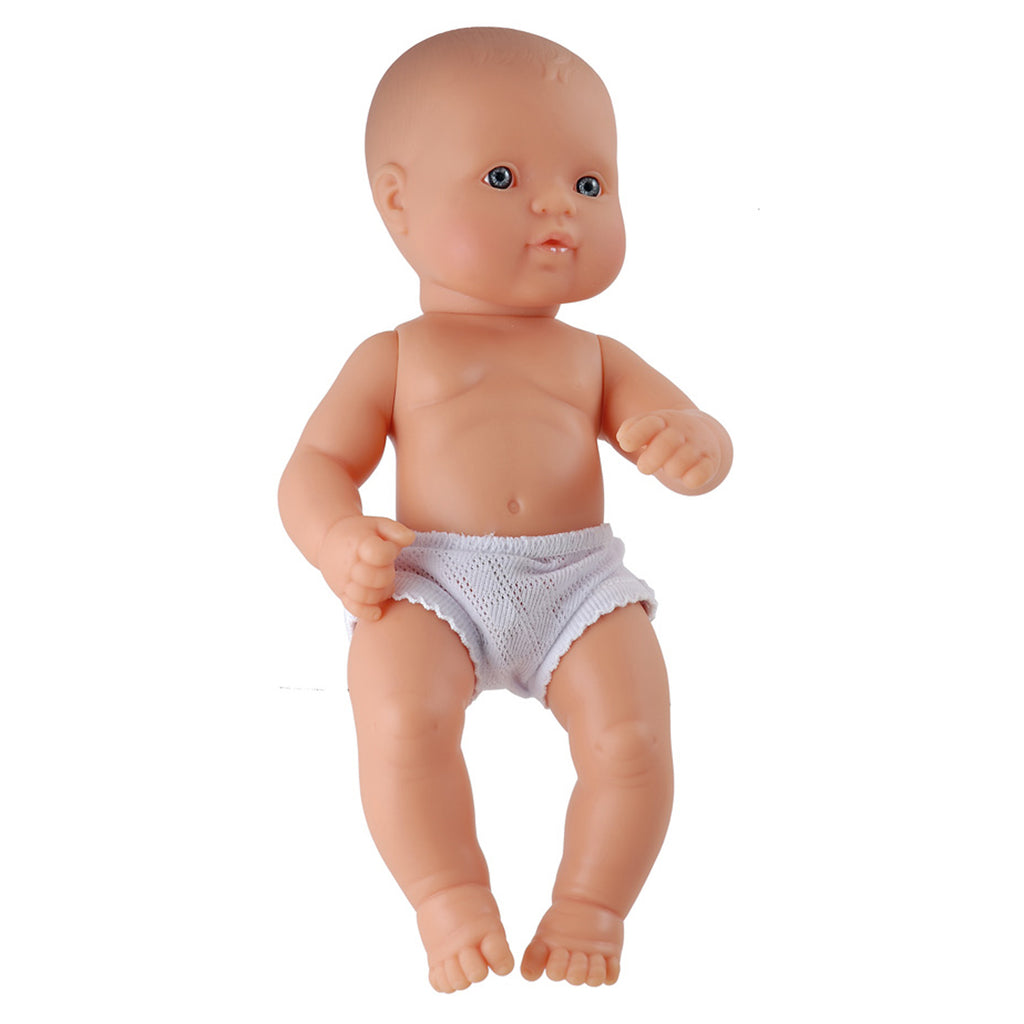 Miniland Educational Newborn Baby Doll: Caucasian Girl, 12 5/8" Long