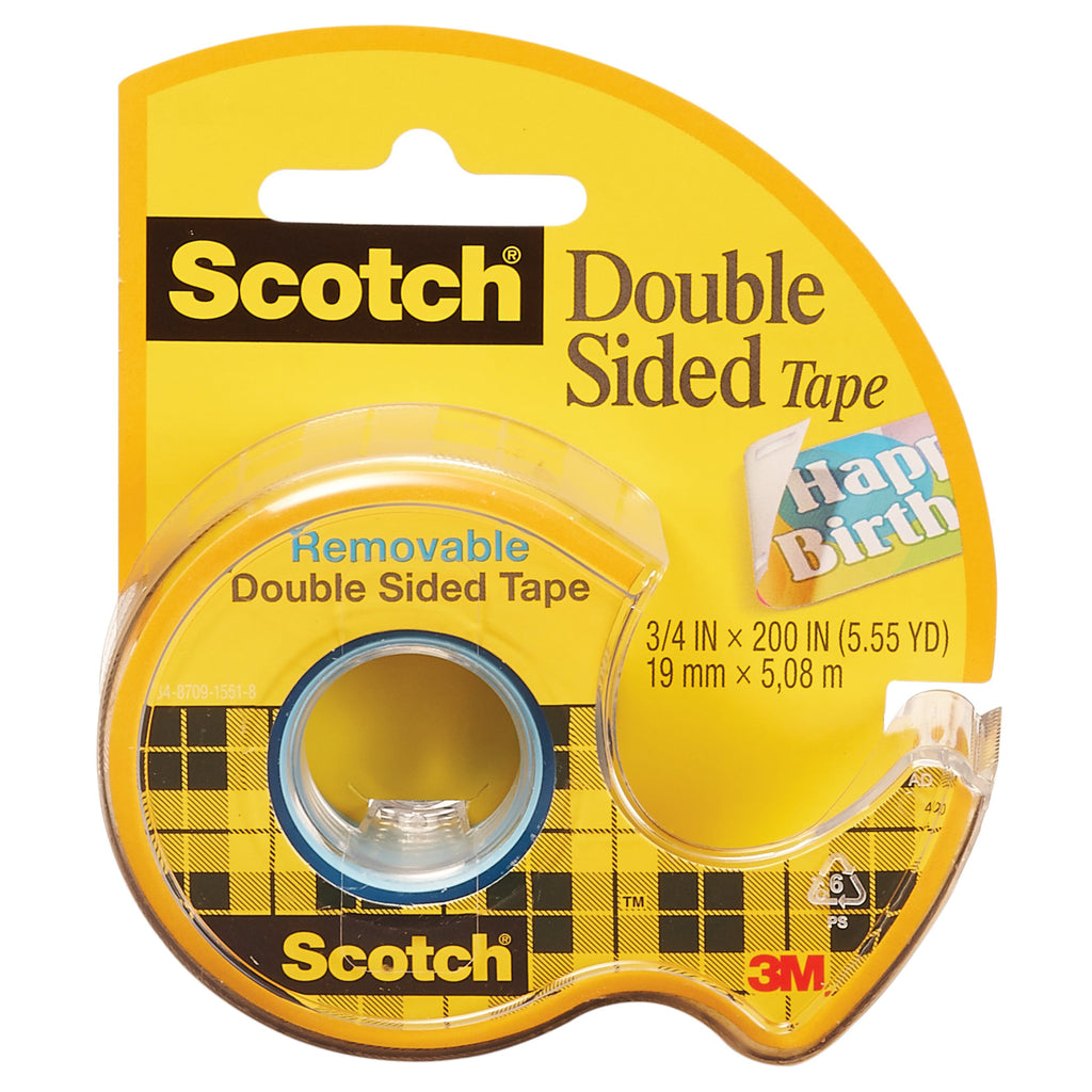 3M Scotch Double Sided Tape 3/4 x 200 Inches