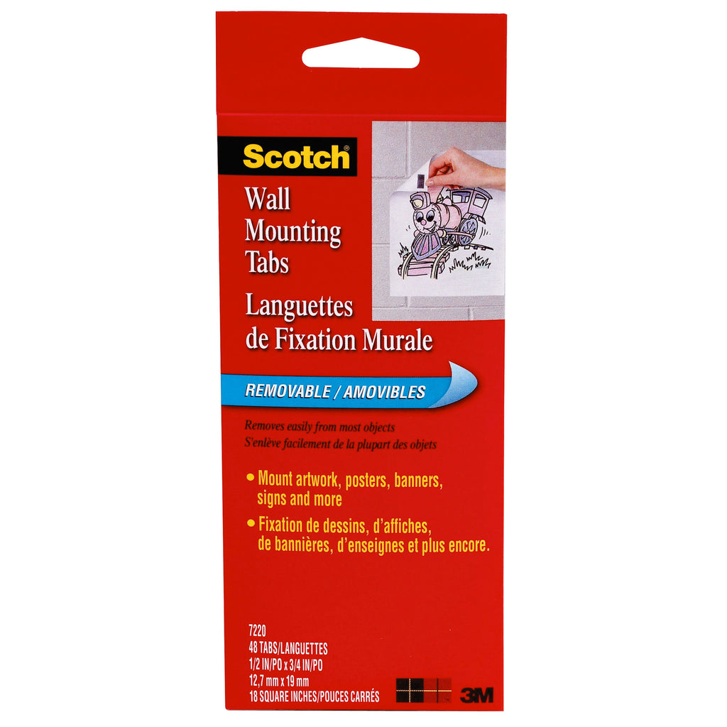 3M Wall Mounting Tabs-48 Pkg 1/2 x 3/4 (discontinued)