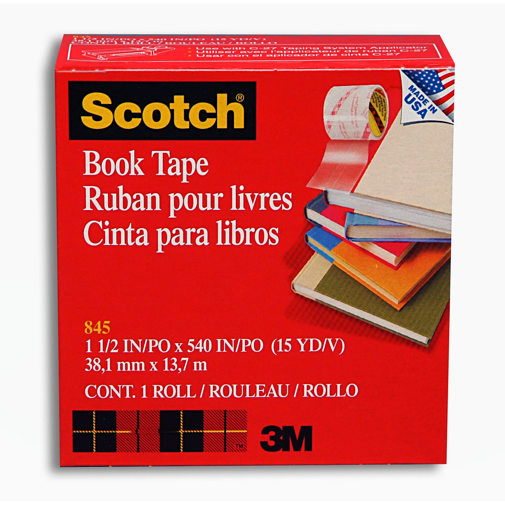 3M Scotch Transparent Bookbinding Tape 1 1/2V x 15 Yds