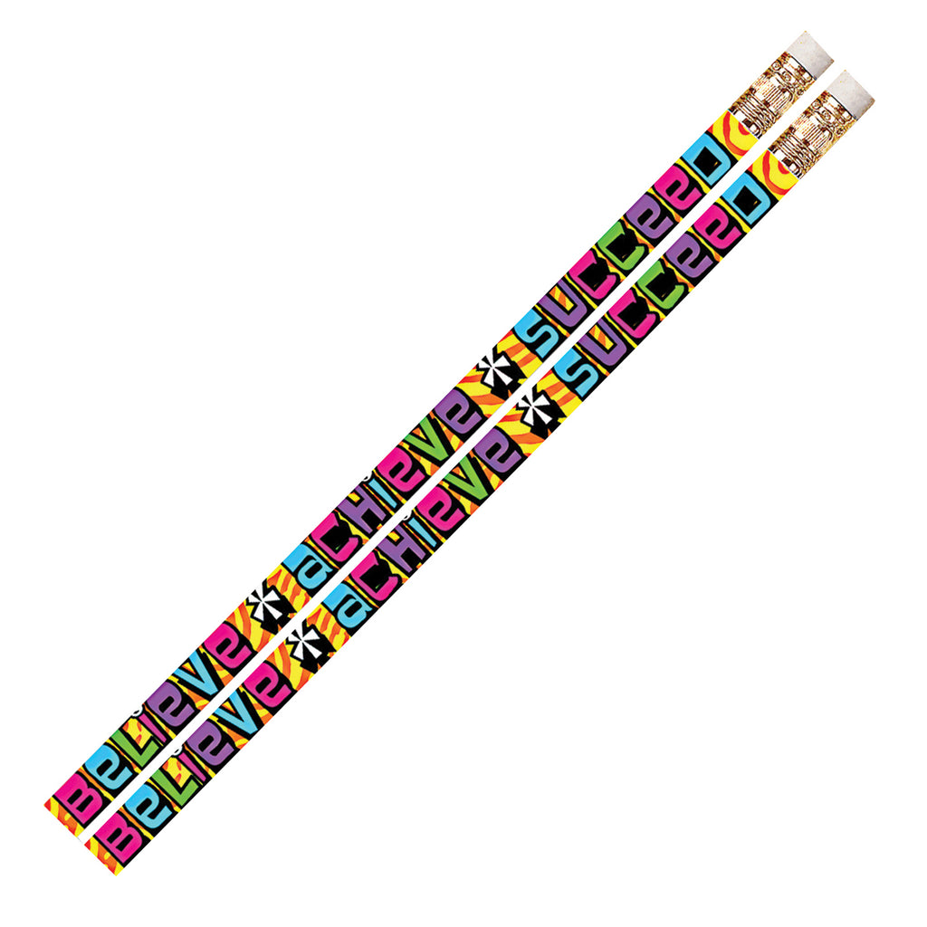 Musgrave Pencil Company Believe Achieve Succeed 12Pk Motivational Fun Pencils