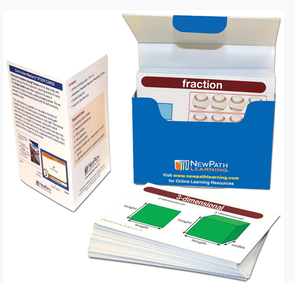 New Path Learning Math Vocabulary Builder Flash Card Set, Grades 3-5