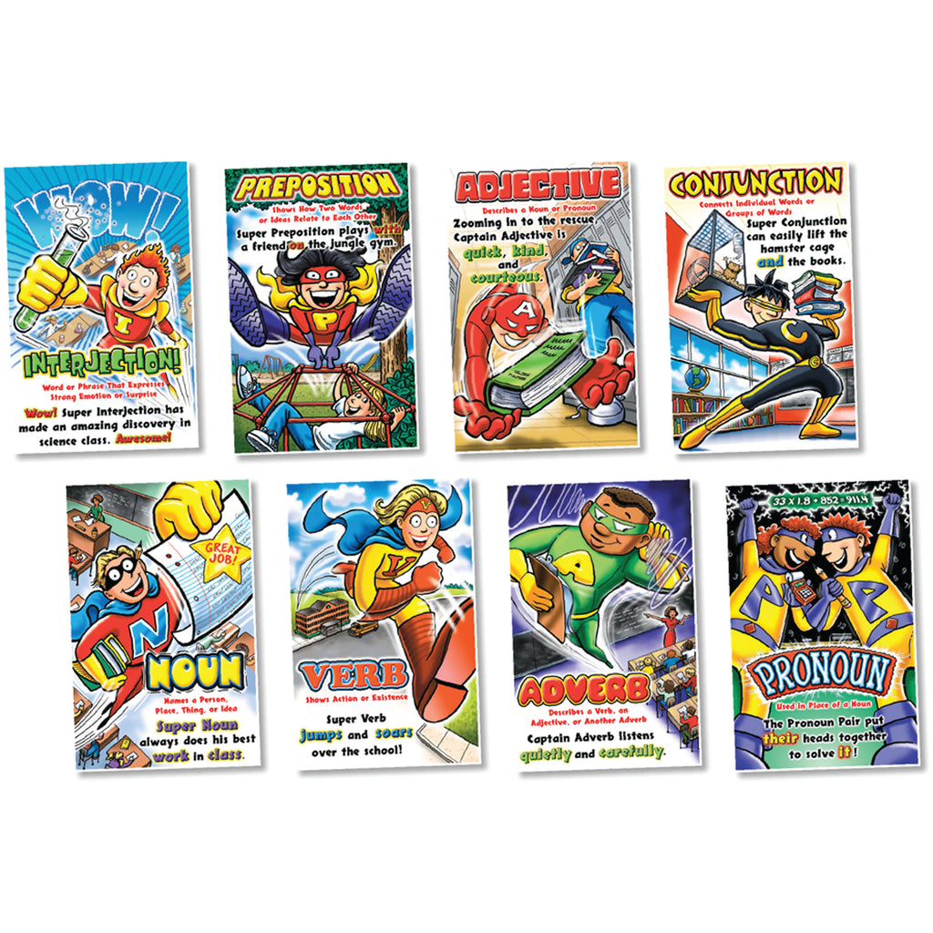 North Star Teacher Resources Parts Of Speech Superheroes Bulletin Board Set