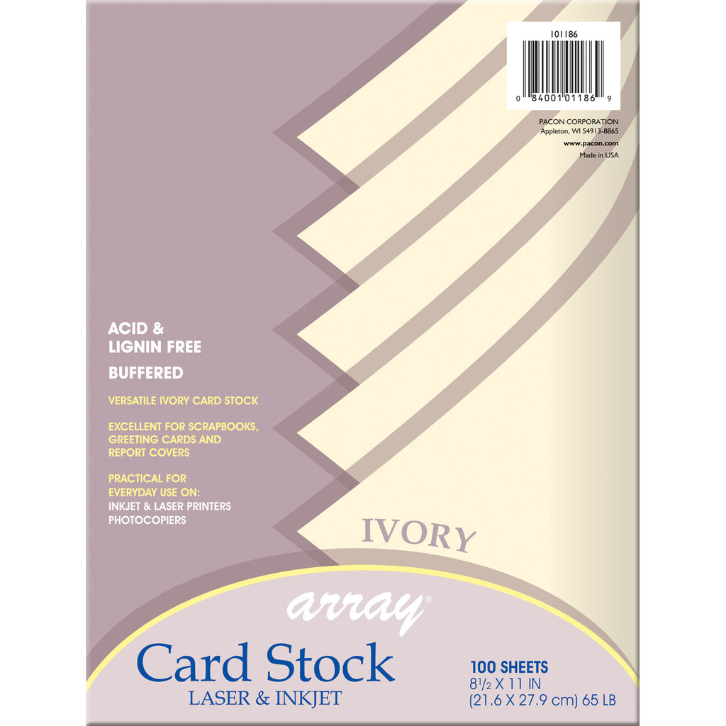 Pacon Array® Card Stock, 65#, Ivory, 100 Sheets