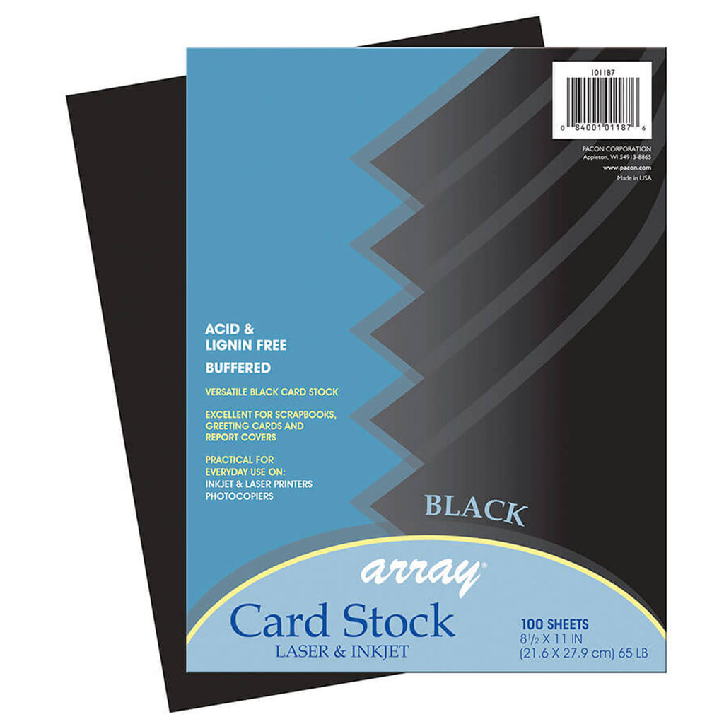 Pacon Array® Card Stock, 65#, Black, 100 Sheets