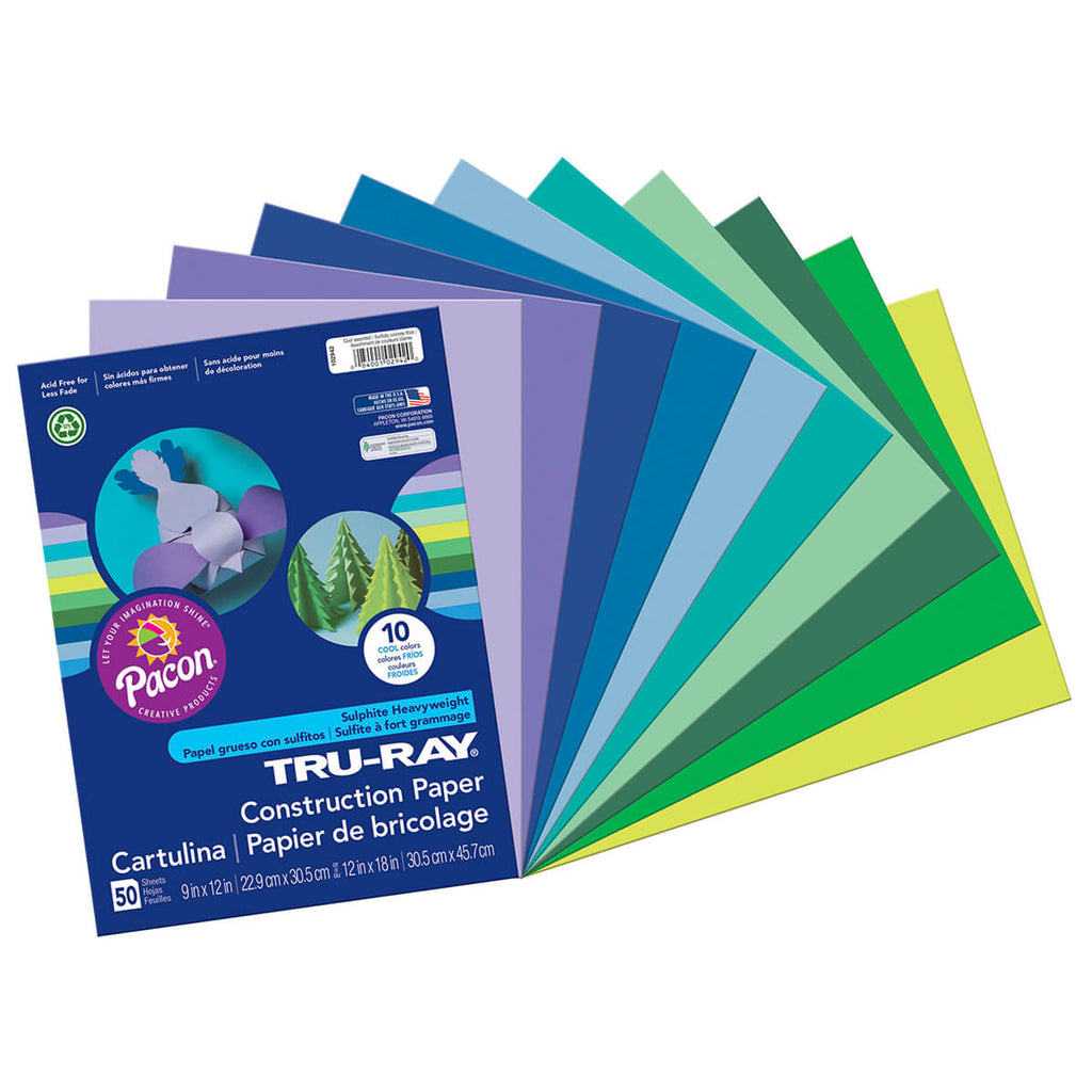 Tru-Ray Sulphite Construction Paper, 12 x 18 Assorted Colors