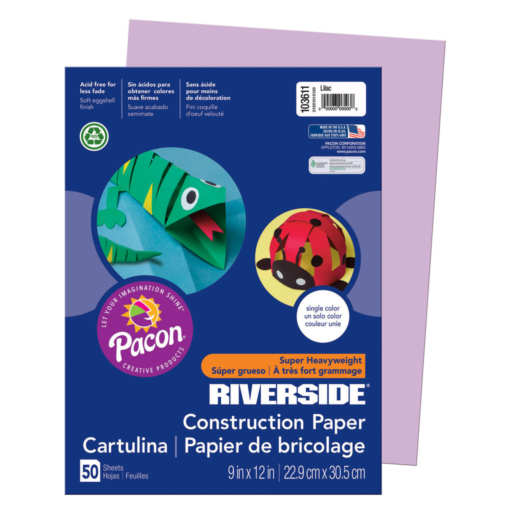 Pacon Riverside® 9 x 12 Lilac 50 Sheets Construction Paper (discontinued)