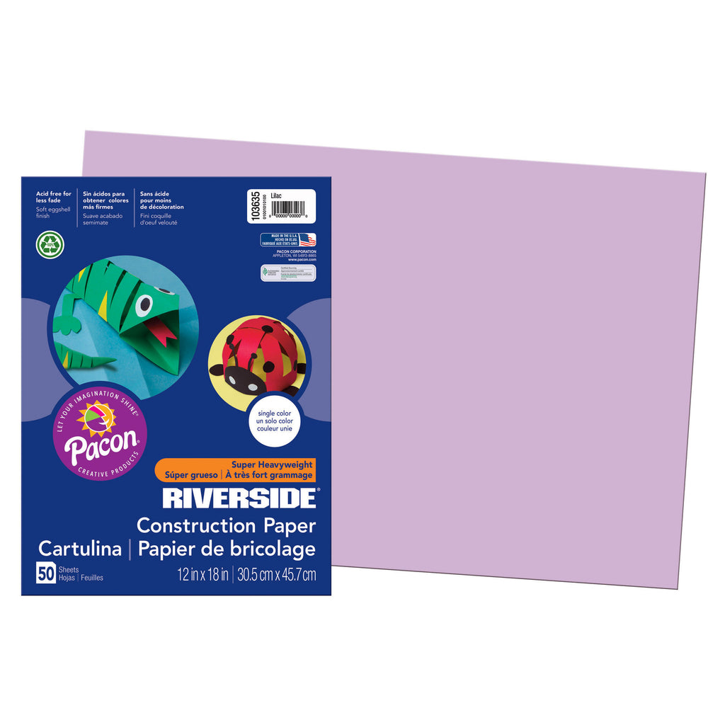 Pacon Riverside® 12 x 18 Lilac Construction Paper, 50 Sheets (discontinued)