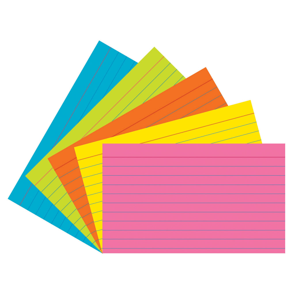 Pacon Index Cards, 3? x 5?, Super Bright, Ruled