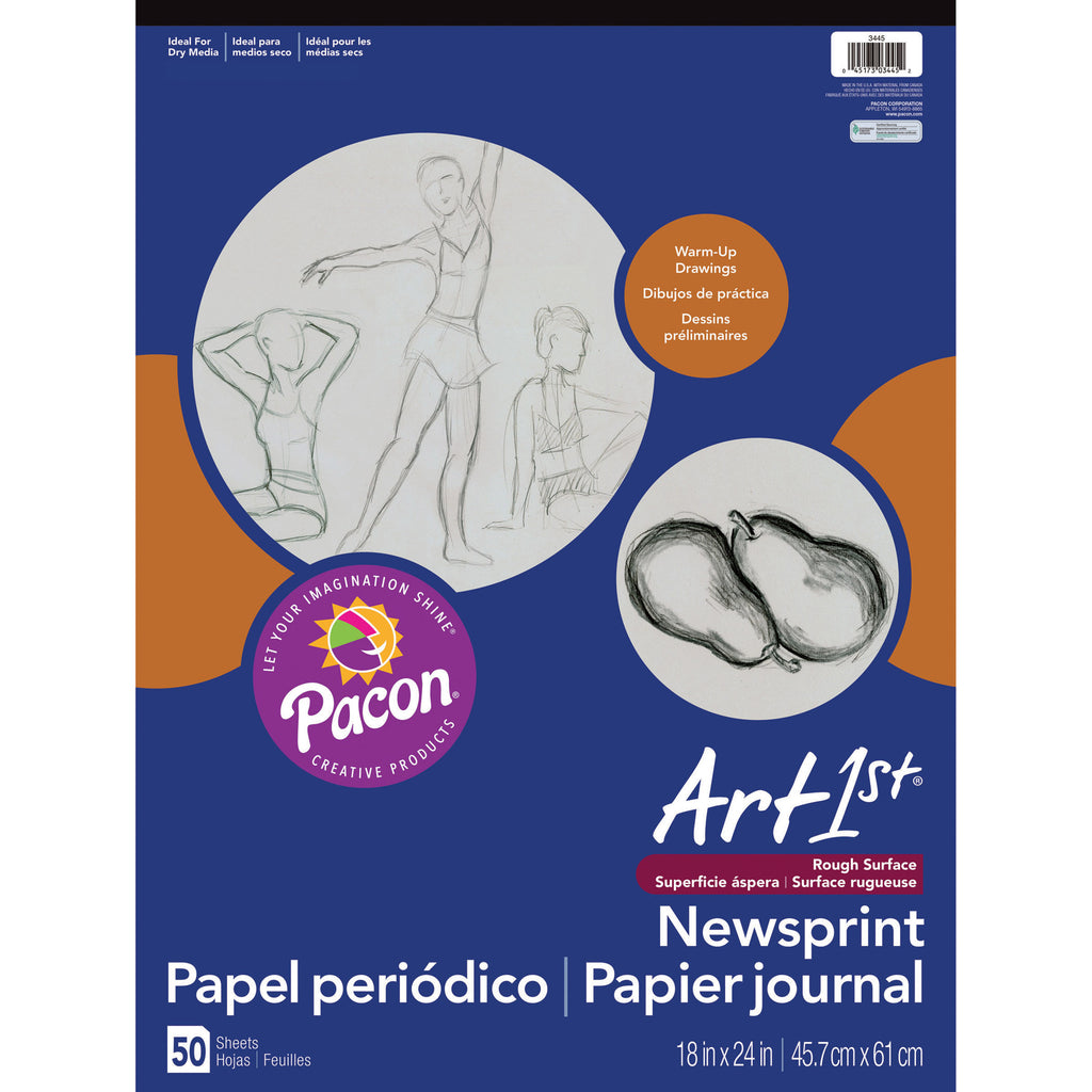 Pacon Art1st® Newsprint Pads, 18" x 24", 50 Sheets