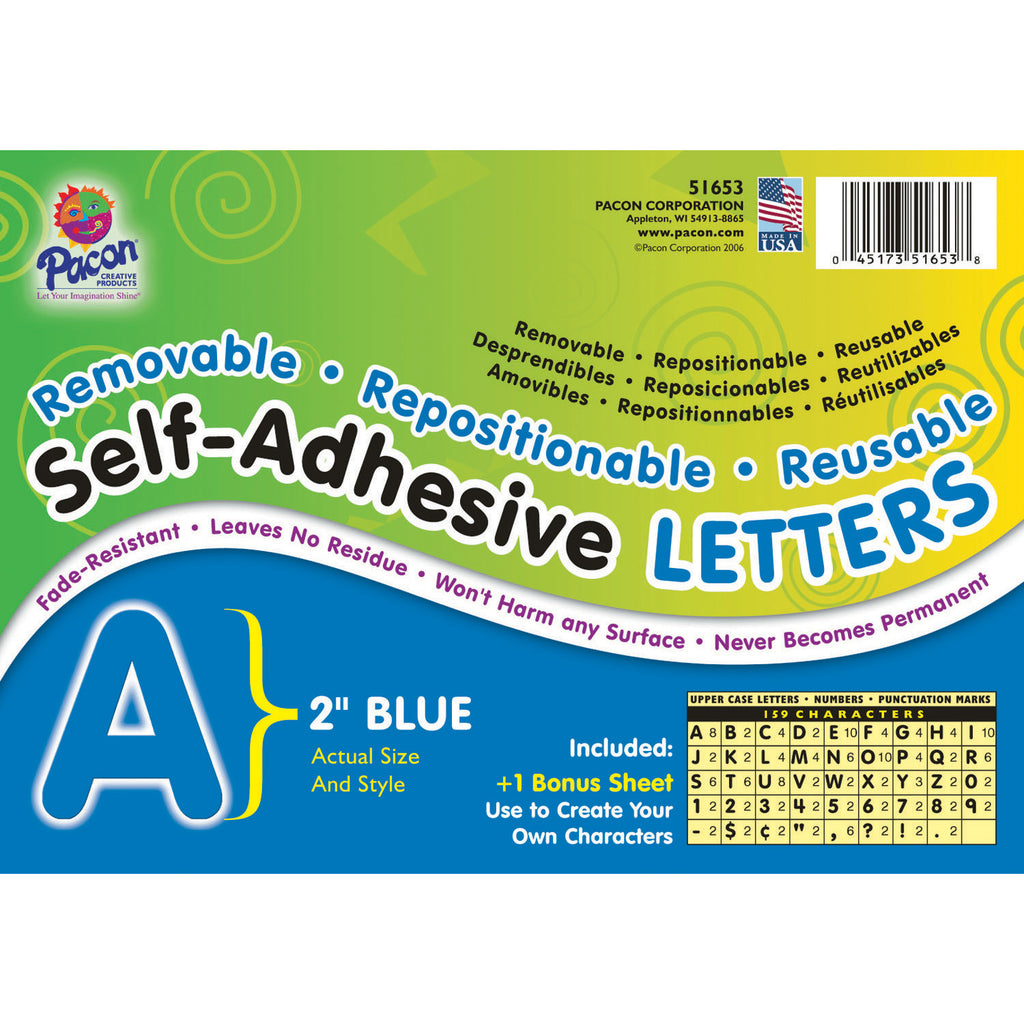 Pacon Self-Adhesive Letters, 2" Blue (discontinued)