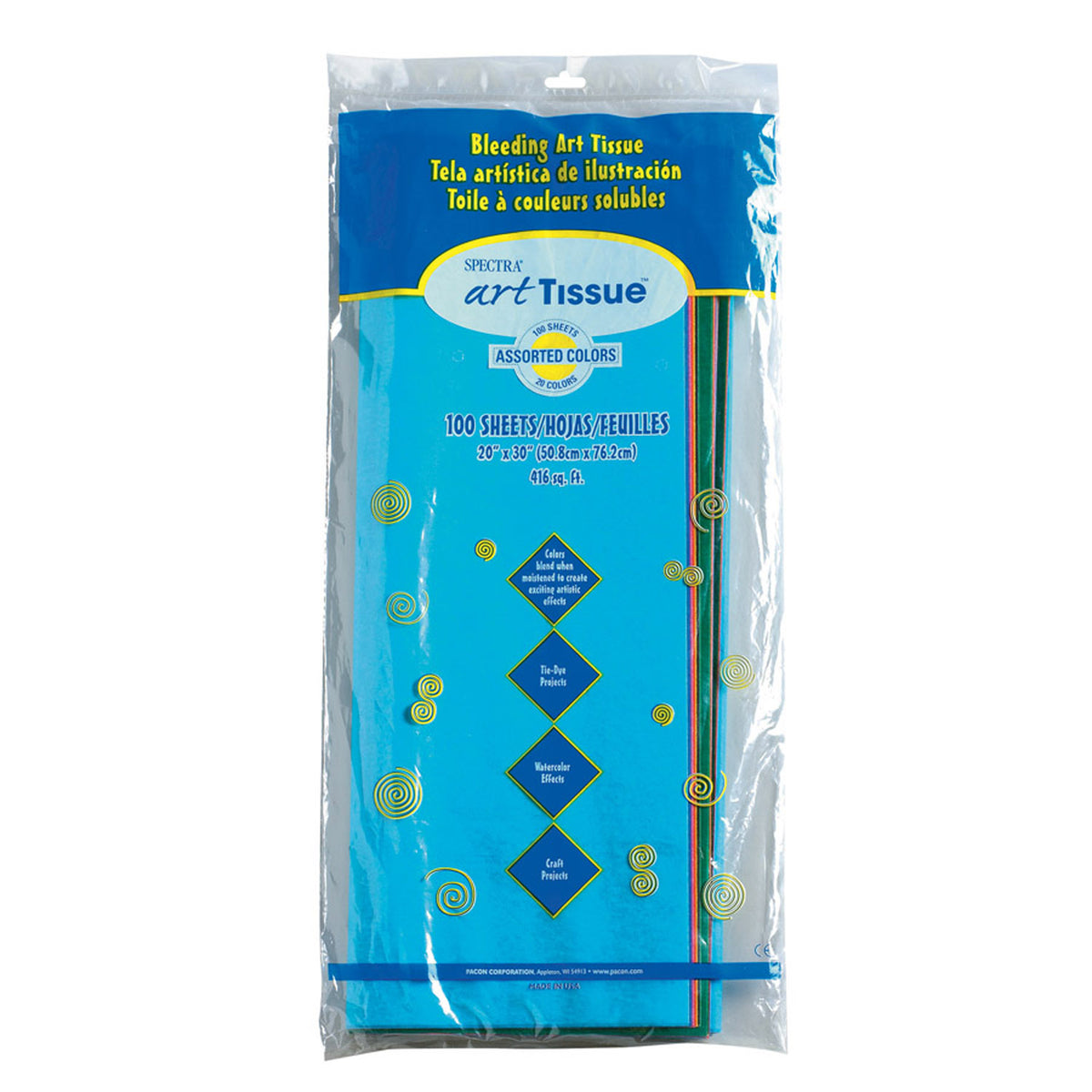 Pacon Spectra® Deluxe Art Tissue&trade; Assortment, 20" x 30", 100 Sheets