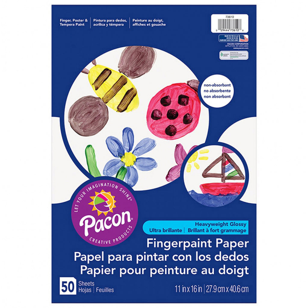 Pacon® Fingerpaint Paper, 11" x 16" White