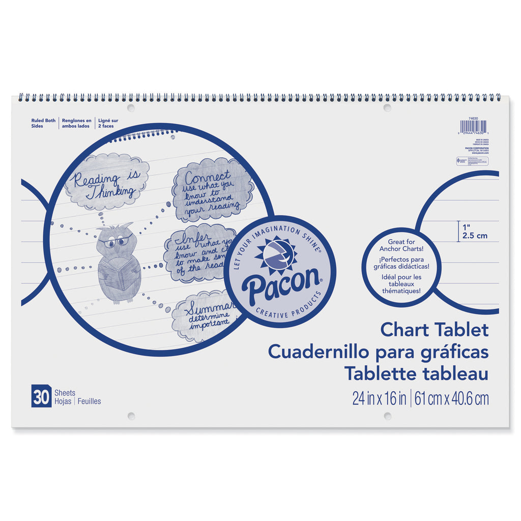 Pacon Chart Tablet 1 Inch Rule 24 x 16