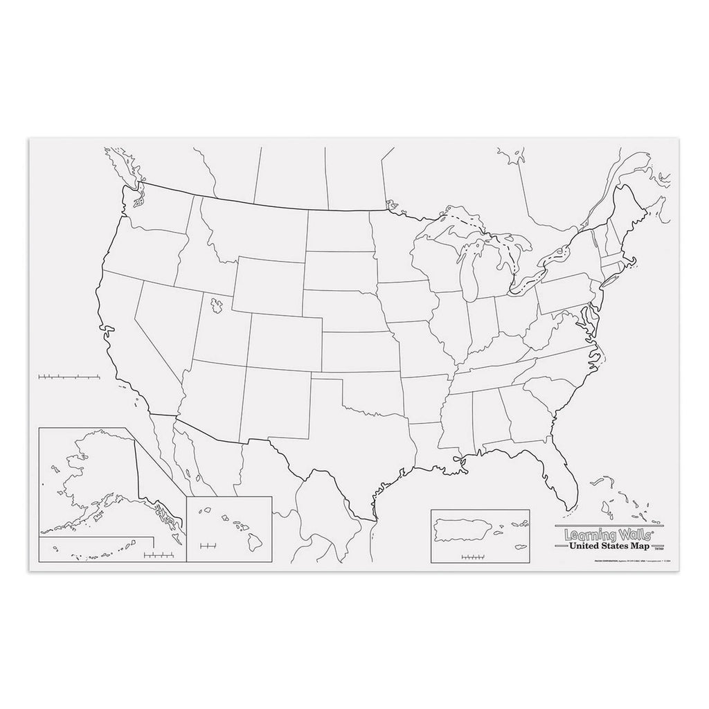 Pacon Learning Walls® United States Map, 48" x 72"