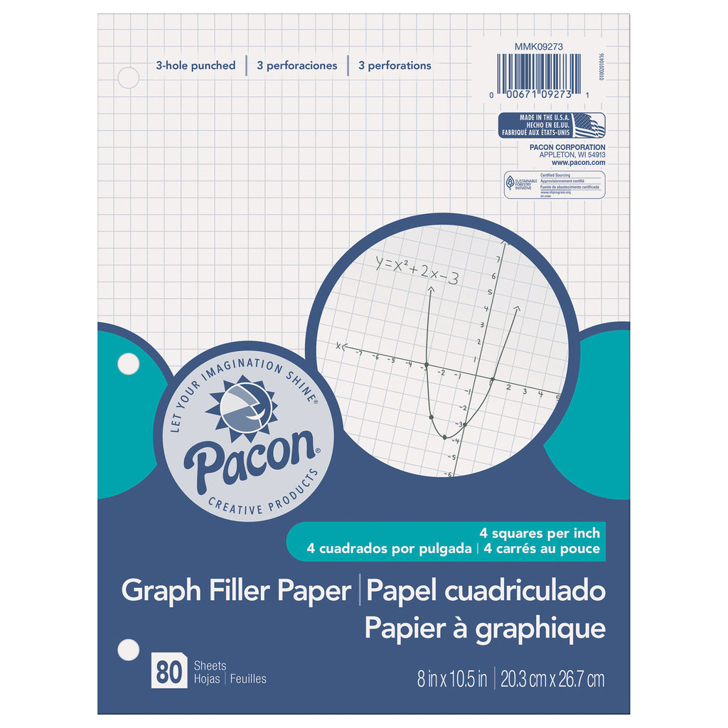 Pacon® Graph Filler Paper, 8? x 10-1/2?