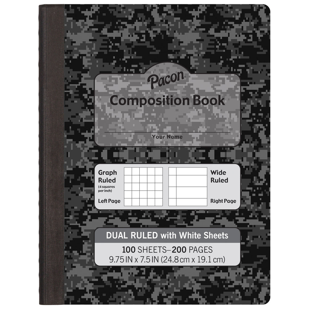 Pacon® Dual Ruled Gray Composition Book, 9.75" x 7.5"