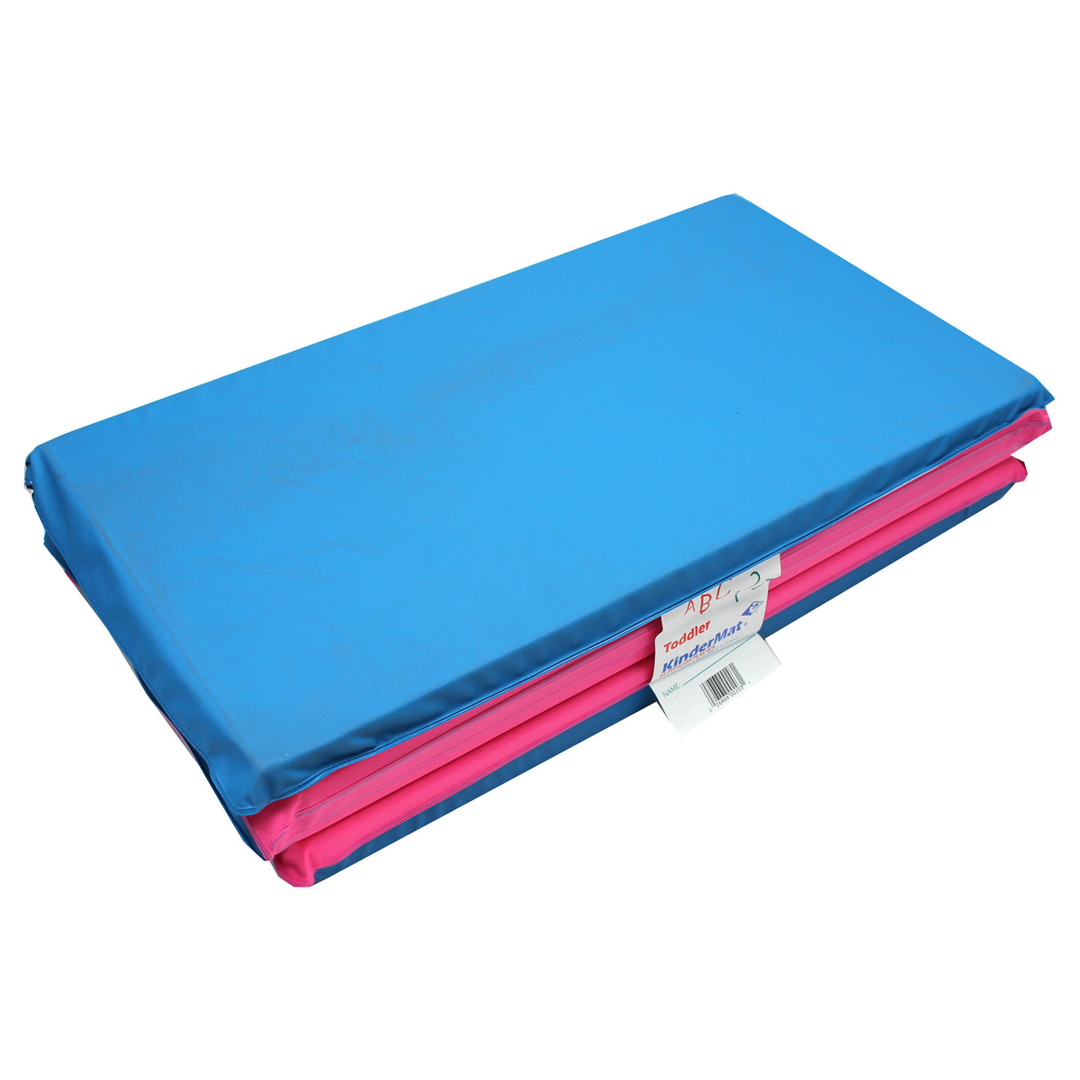 Peerless Plastics Toddler Foldable KinderMat, Blue & Pink, 3/4" x 21" x 46" (With Pillow Section)