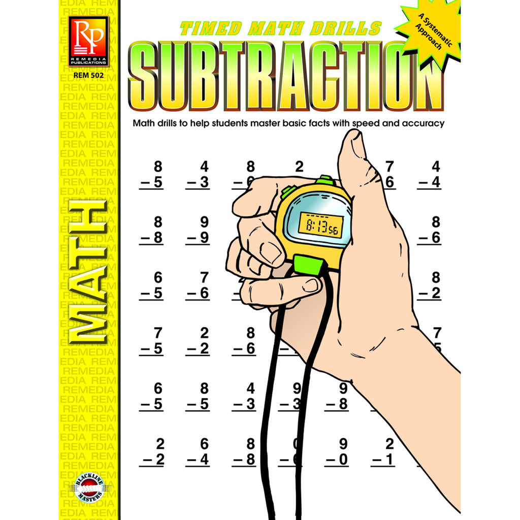 Remedia Publications Timed Math Drills Subtraction Activity Book ...