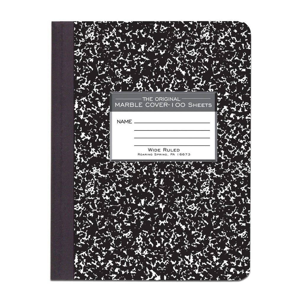 Roaring Spring Paper Products Marble Composition Book, Black
