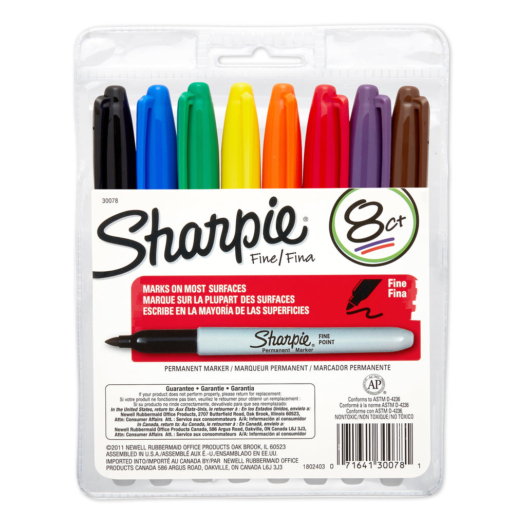 Sharpie Pens - Assorted Colors, Fine Point, Set of 12