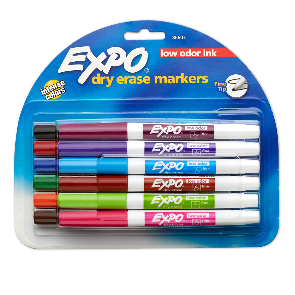 Expo Neon Dry Erase Bullet Tip Markers, Assorted - 5 count