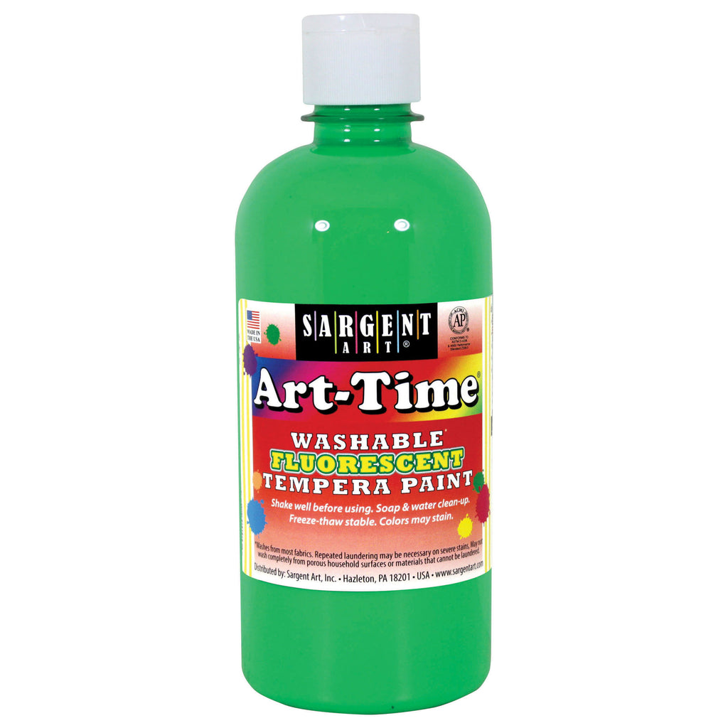 Sargent Art® Art-Time® Washable Fluorescent Tempera Paint, 16 Oz Green
