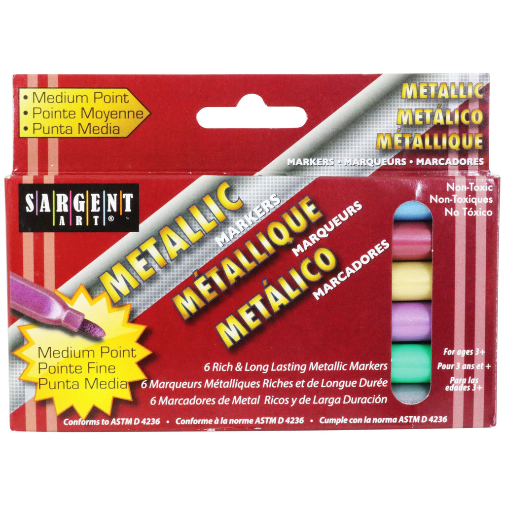 Sargent Art® Liquid Metals Metallic 6 Count Washable Markers