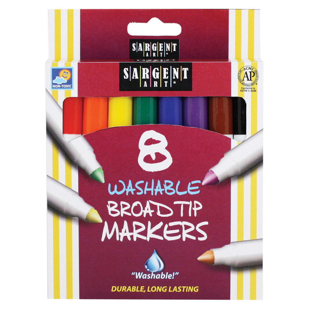Sargent Art® Washable Markers, Broad Tip, 8 Colors