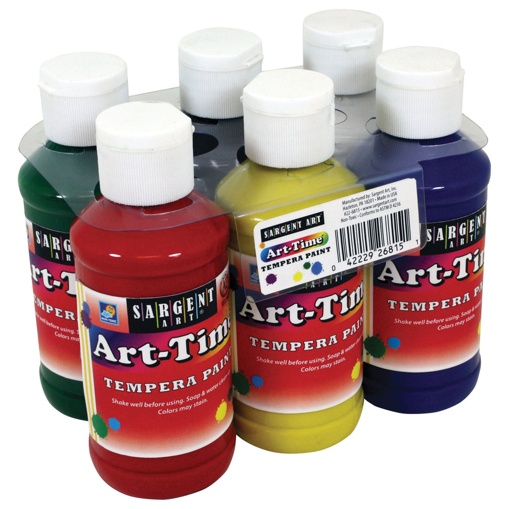 Sargent Art® Tempera Paint Set, 6 Count Assorted - Primary Colors