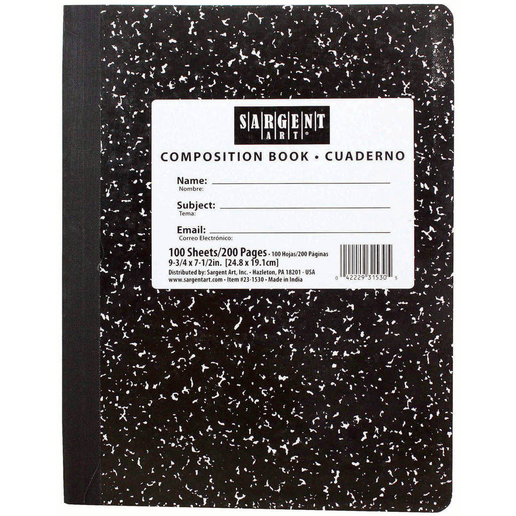 Sargent Art® 100 Sheets 7 1/2 x 9 3/4 Hard Cover Composition Notebook