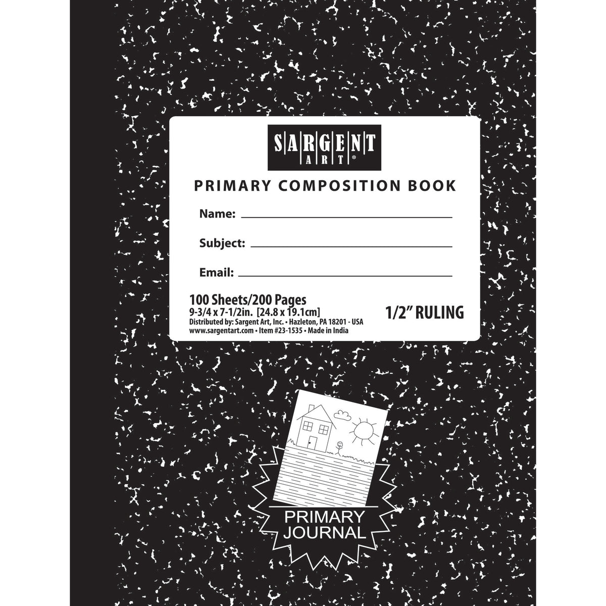 Sargent Art® 100 Sheets Hard Cover Primary Ruled Composition Notebook (discontinued)