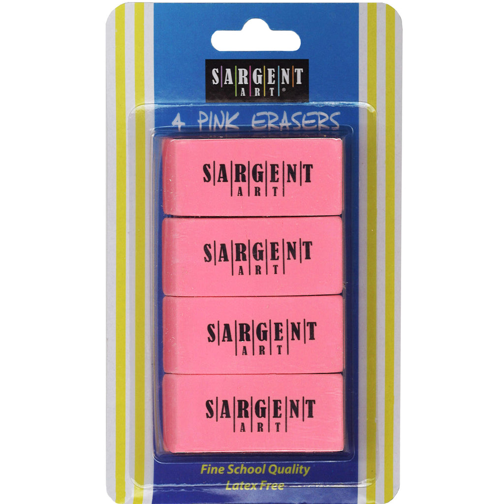 Sargent Art® Pink Eraser Blister Pack, 4 Count