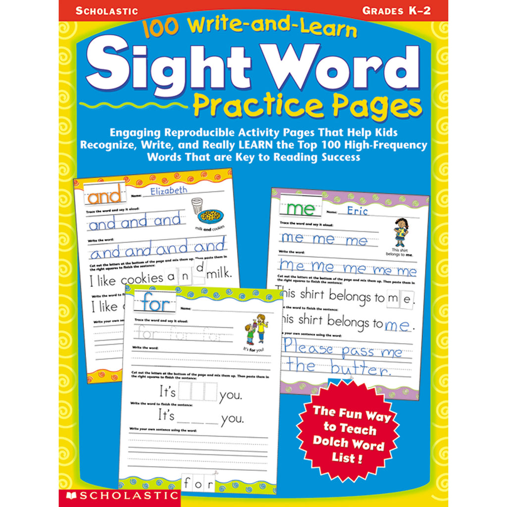 Scholastic 100 Write-and-Learn Sight Word Practice Pages