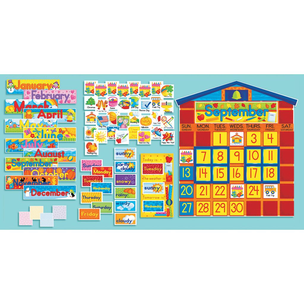 Scholastic All-In-One Schoolhouse Calendar Bulletin Board Set