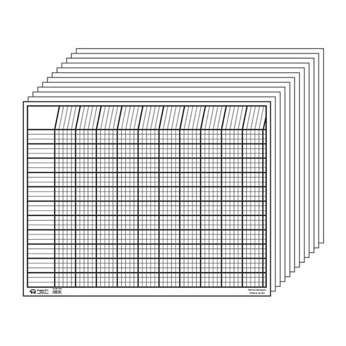 Creative Shapes Horizontal Chart Set - White