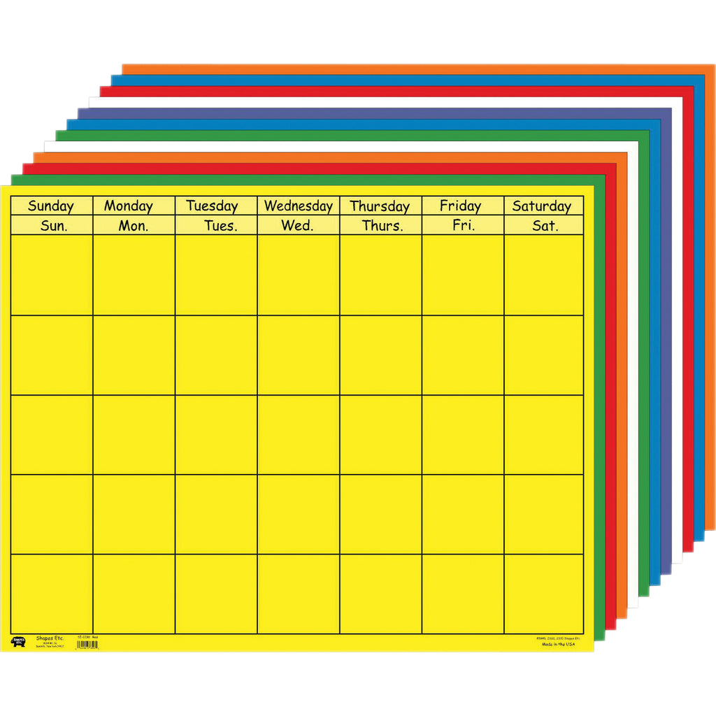 Creative Shapes Horizontal Calendar Set 28 x 22