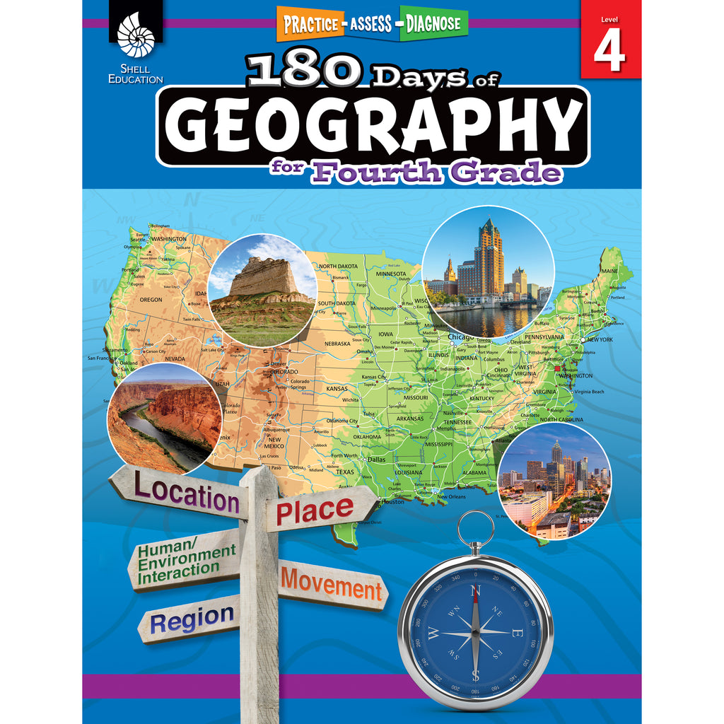 Shell Education 180 Days of Geography for Fourth Grade