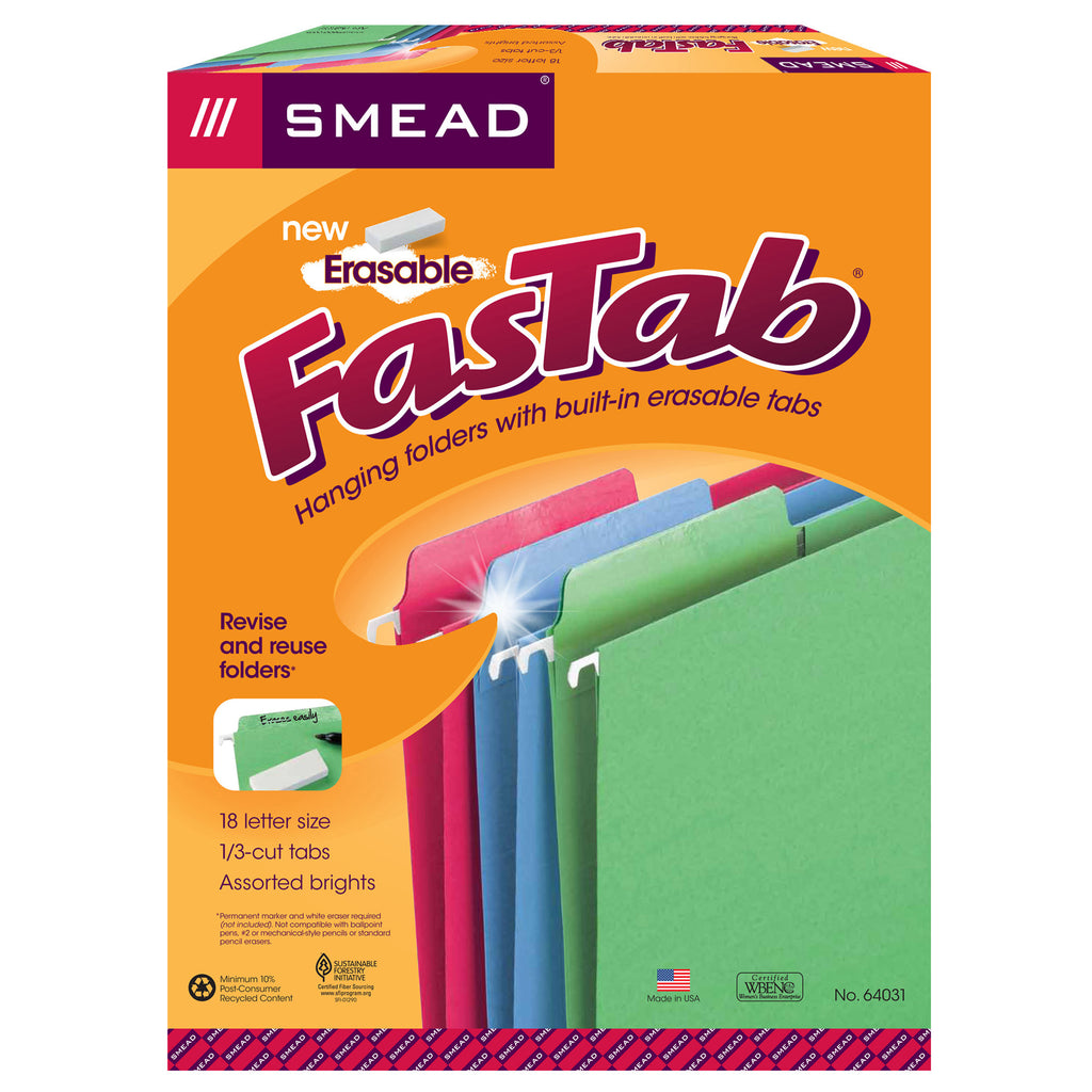 Smead FasTab® Hanging Folders, 18 Per Package