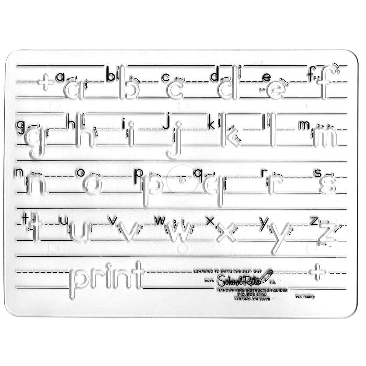 School Rite Template Manuscript Lowercase 1 Letters