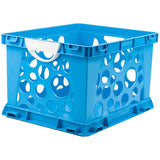 Storex Industries Premium File Crate with Handles, Blue