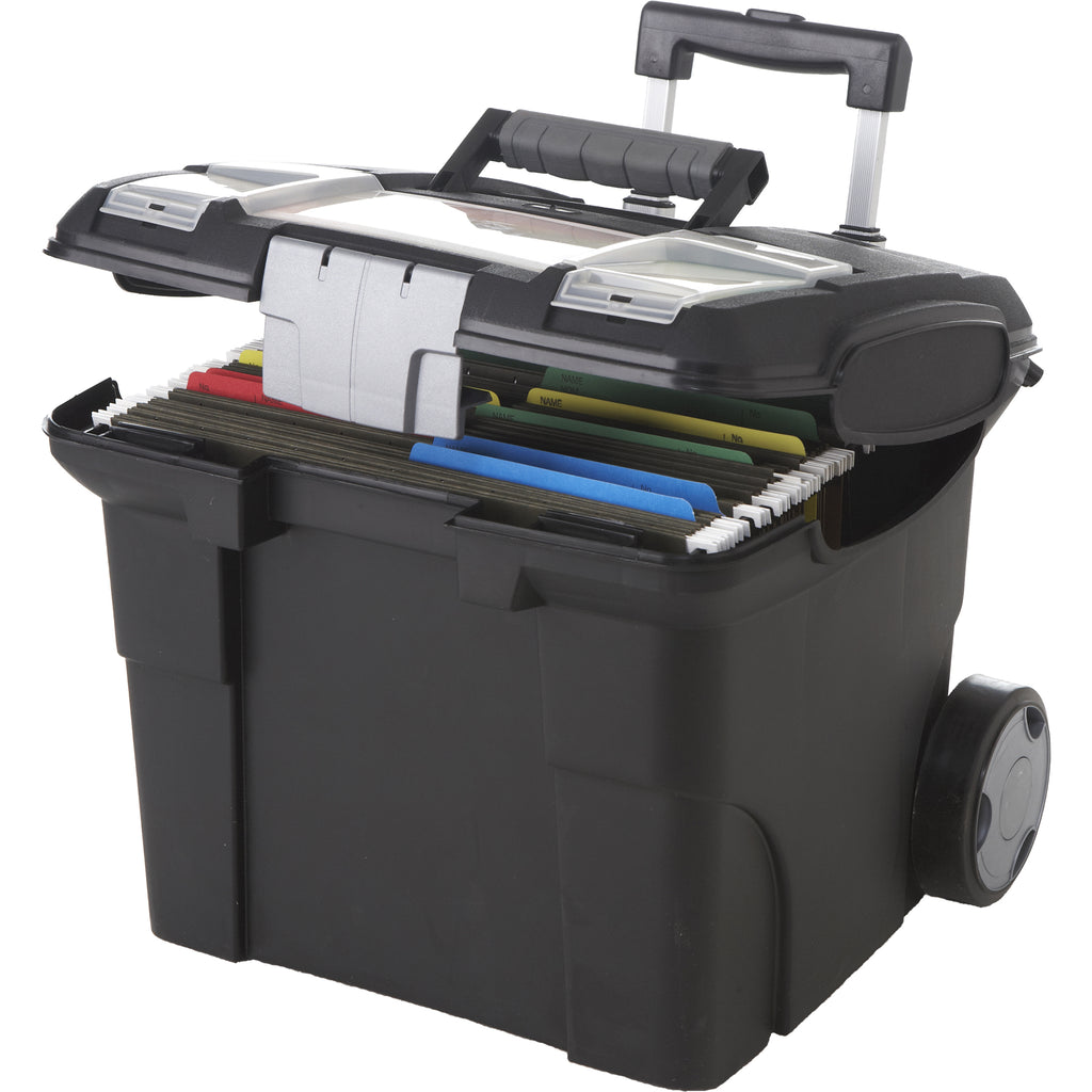 Storex Industries Premium File Box with Wheels