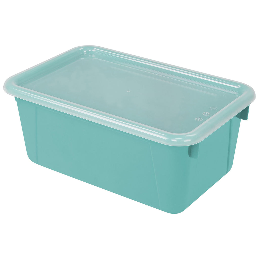 Storex Industries Small Cubby Bin with Cover, Teal