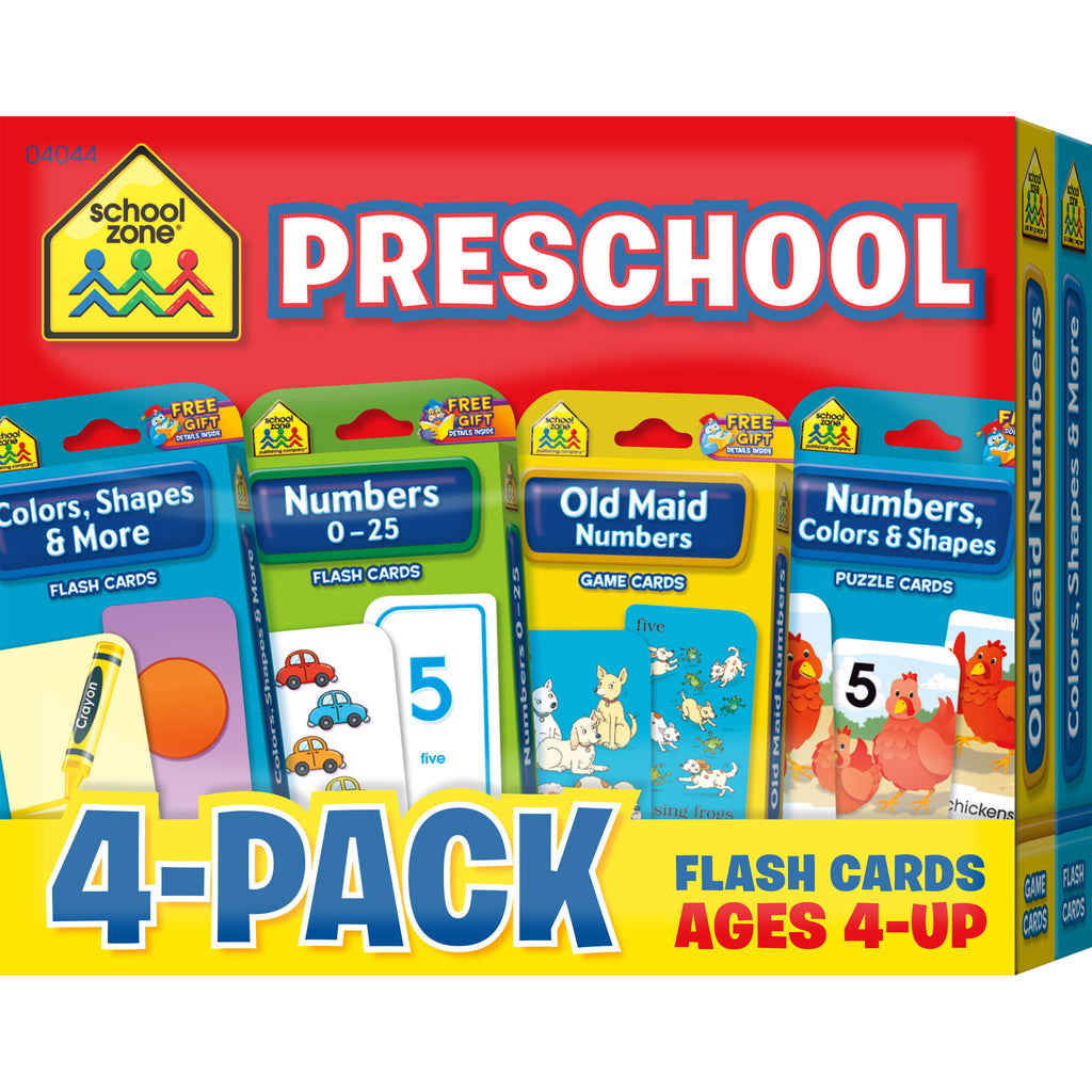 School Zone Publishing Preschool Flash Card 4-Pack