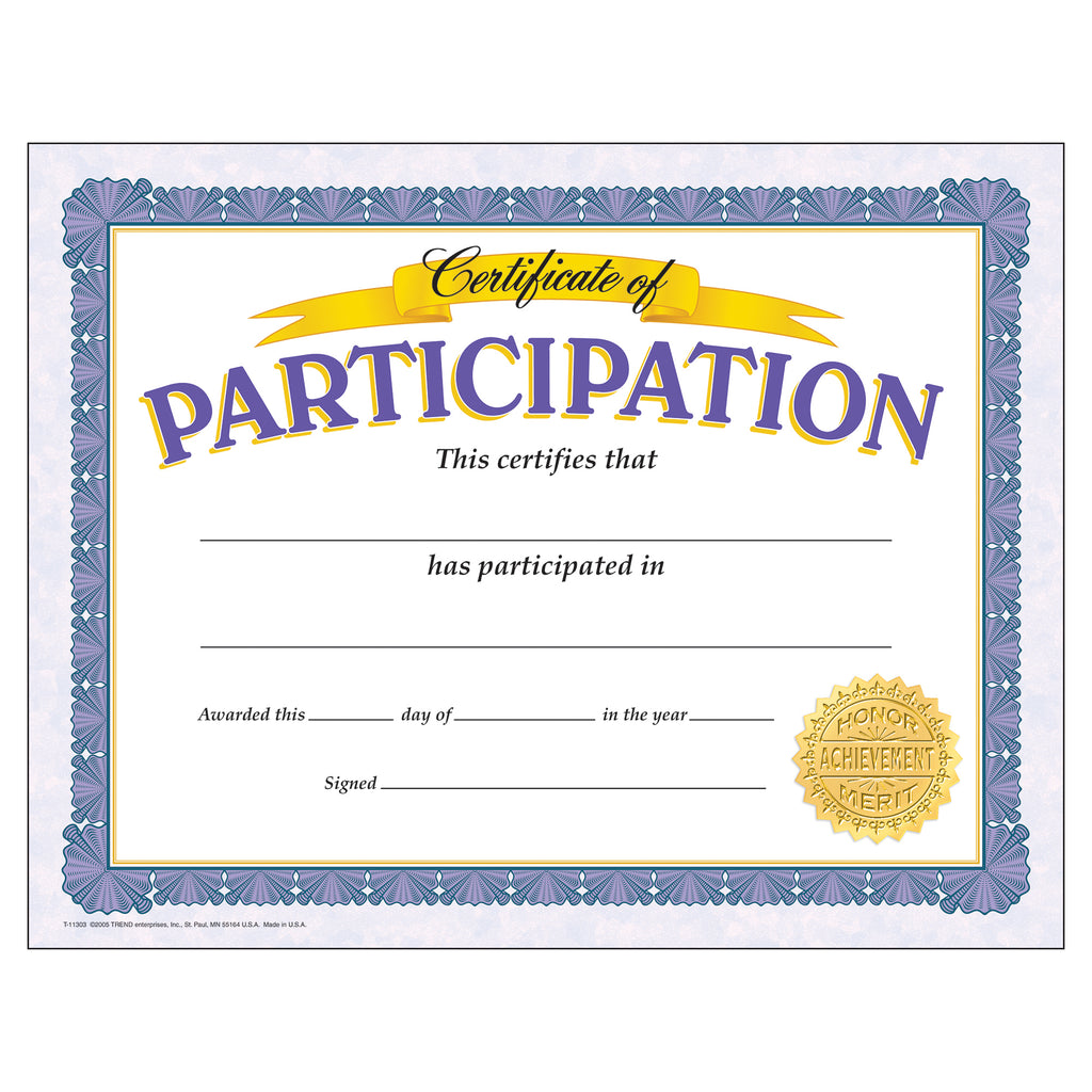 Trend Enterprises Certificate of Participation Classic Certificates